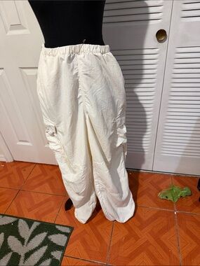 Divided White Cargo Jumpsuit Pants